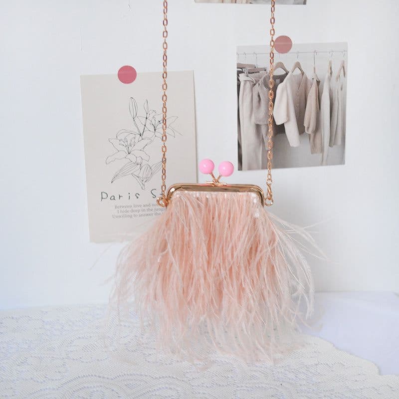 image-Single-sided Ostrich Fashion Clutch Crossbody Bag