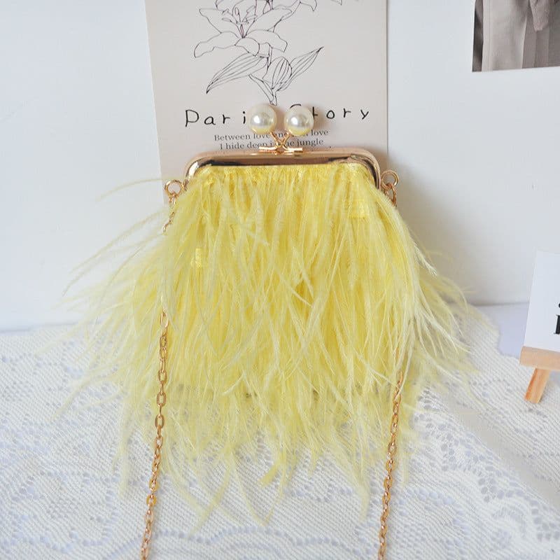 image-Single-sided Ostrich Fashion Clutch Crossbody Bag