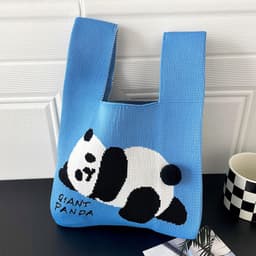image-Vest Bag Knitted Cute Panda Shoulder Handbag