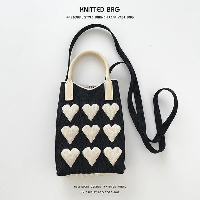 image-Love Mini Knit Shoulder Crossbody Bag