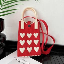 image-Love Mini Knit Shoulder Crossbody Bag