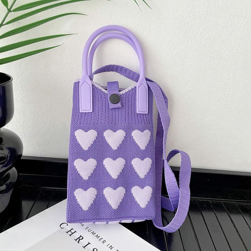 image-Love Mini Knit Shoulder Crossbody Bag