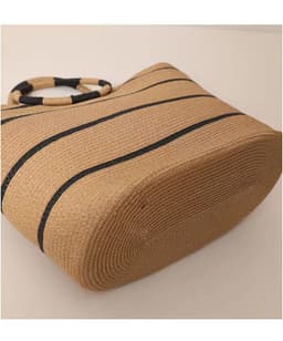 image-Large Capacity Round Early Woven Summer All-matching Woven Shoulder Beach Bag Handbag