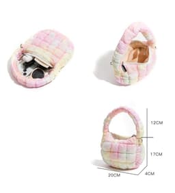 image-Cloud Bag Bubble Pleated Nylon Puff Handbag