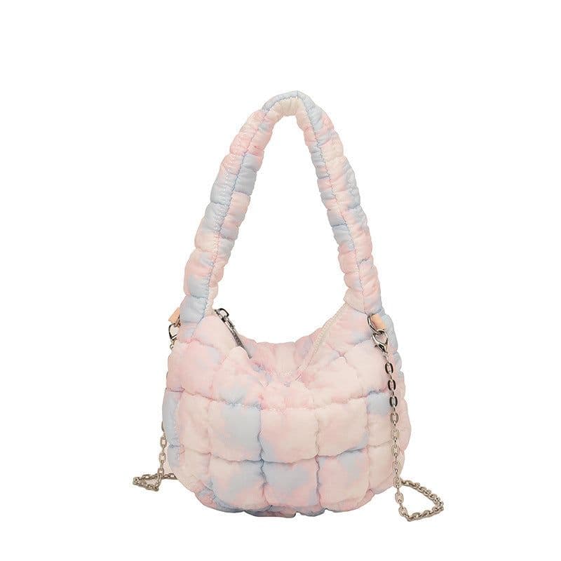 image-Cloud Bag Bubble Pleated Nylon Puff Handbag
