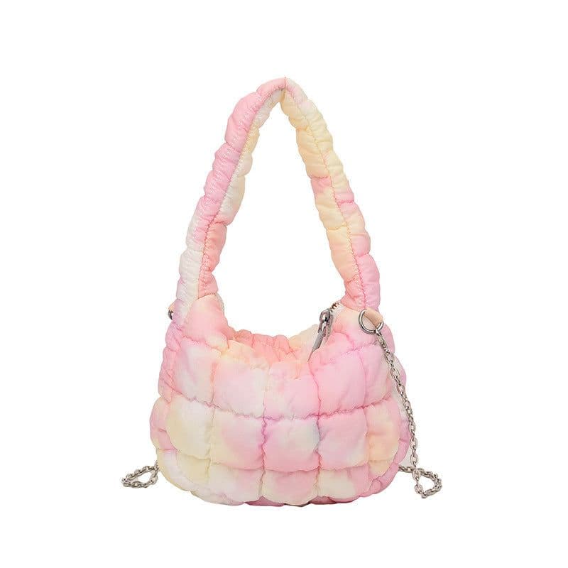 image-Cloud Bag Bubble Pleated Nylon Puff Handbag