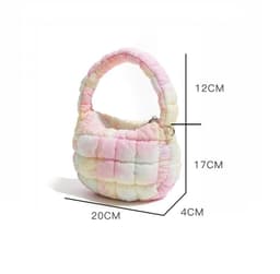 image-Cloud Bag Bubble Pleated Nylon Puff Handbag