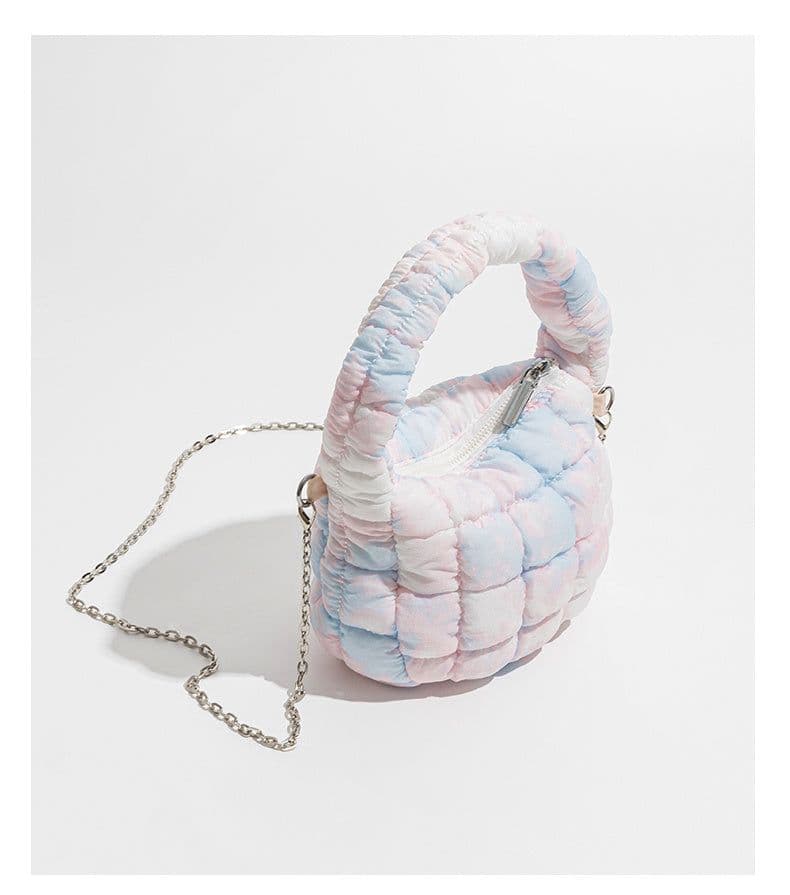 image-Cloud Bag Bubble Pleated Nylon Puff Handbag