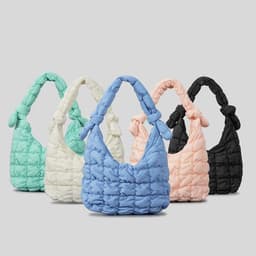 image-Simple Quilted Bubble Texture Cloud Pleated Handbag For Women