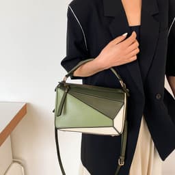 image-Women's Fashion Color Contrast Shoulder Handbag