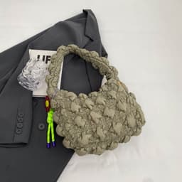 image-Women's Fashionable Pleated Bubble Down Jacket Shoulder Bag