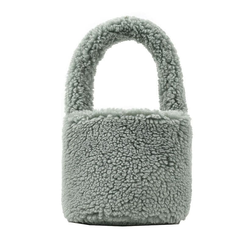 image-Women's Fashion Lamb Wool Plush Bucket Bag Handbag
