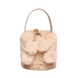 image-Women's Plush Large Capacity Portable Chain Cross Body Bucket Bag