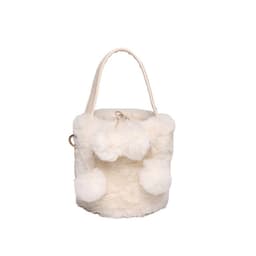 image-Women's Plush Large Capacity Portable Chain Cross Body Bucket Bag