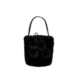 image-Women's Plush Large Capacity Portable Chain Cross Body Bucket Bag