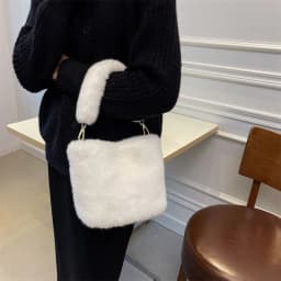 image-Women's Fashion Casual Plush Crossbody Bag