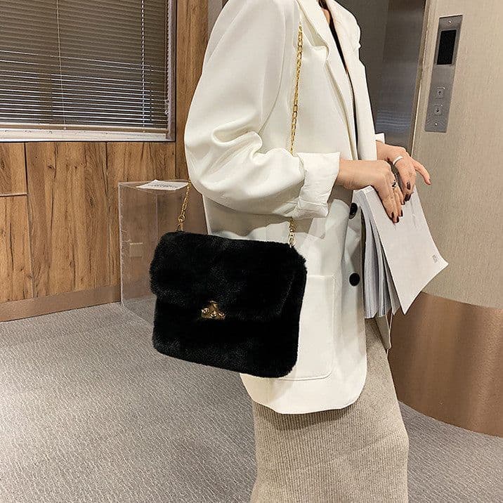 image-Women's Fashion Plush One-shoulder Crossbody Bag