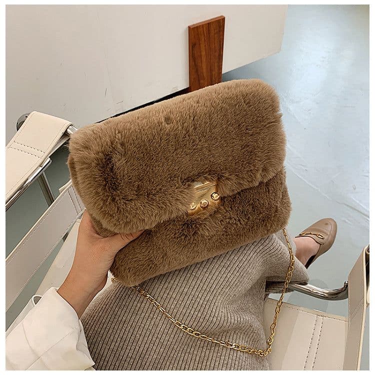 image-Women's Fashion Plush One-shoulder Crossbody Bag