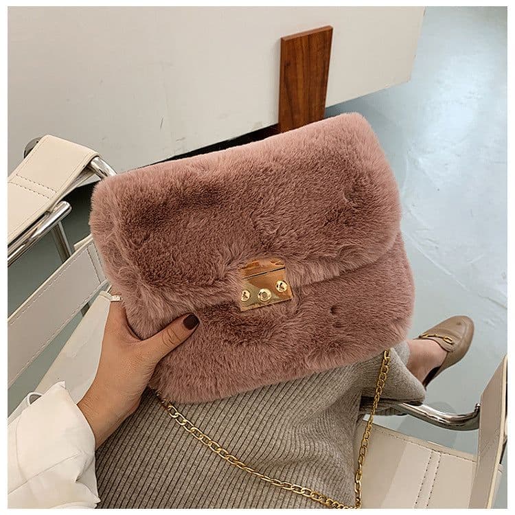image-Women's Fashion Plush One-shoulder Crossbody Bag