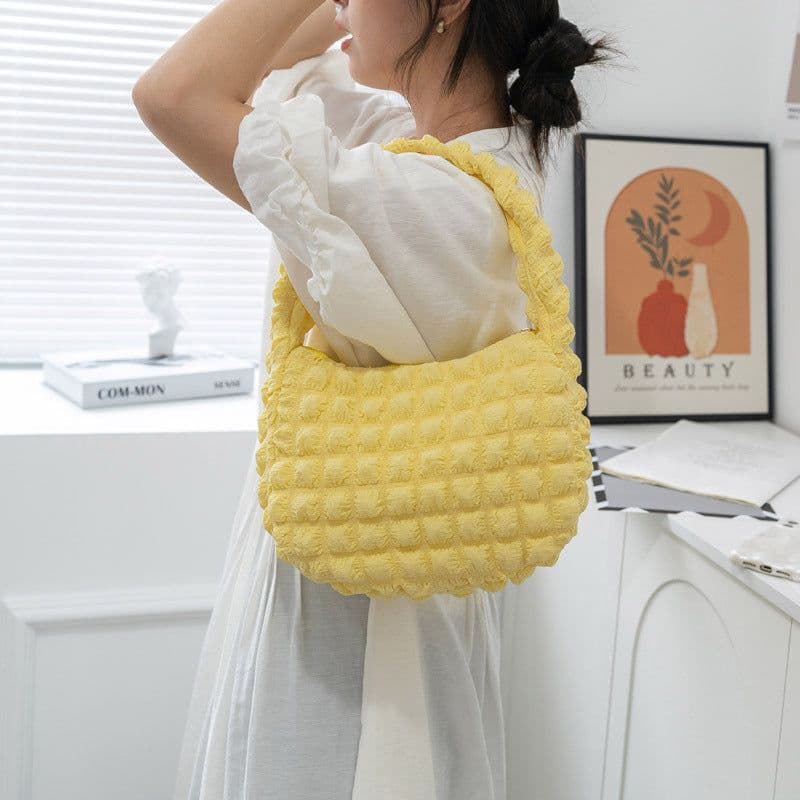 image-Women's Fashionable Cloud Pleated Shoulder Bag