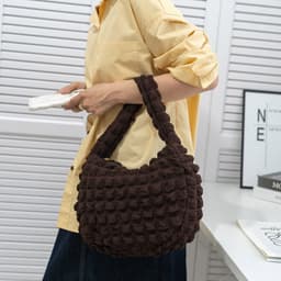image-Women's Fashionable Cloud Pleated Shoulder Bag