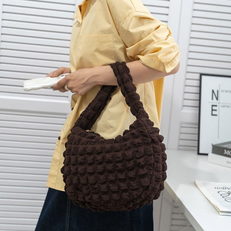 image-Women's Fashionable Cloud Pleated Shoulder Bag