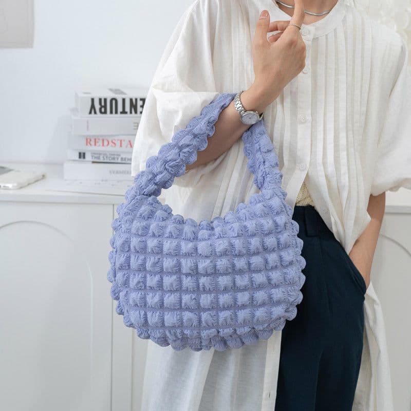 image-Women's Fashionable Cloud Pleated Shoulder Bag