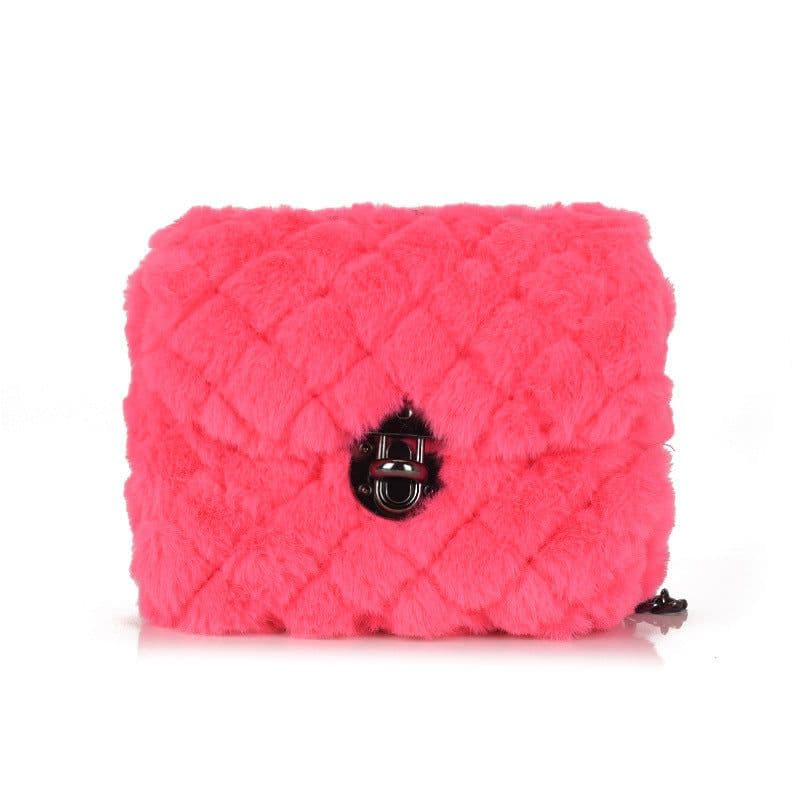 image-Women's Fashion All-match Plush Chain Shoulder Messenger Bag