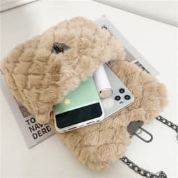 image-Women's Fashion All-match Plush Chain Shoulder Messenger Bag