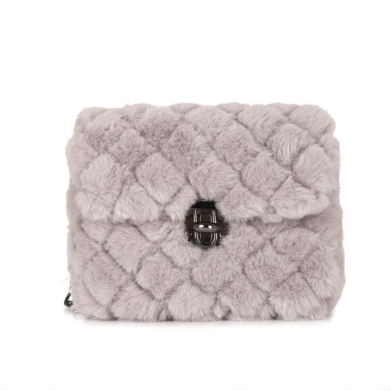 image-Women's Fashion All-match Plush Chain Shoulder Messenger Bag
