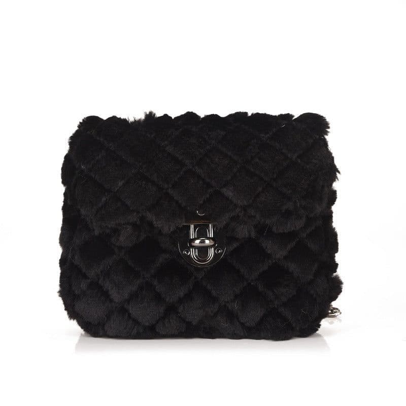 image-Women's Fashion All-match Plush Chain Shoulder Messenger Bag