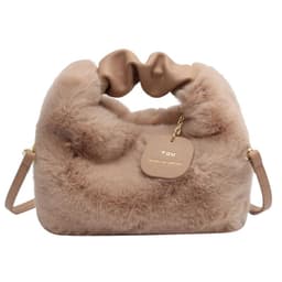 image-Women's Fashionable Pleated Plush One-shoulder Crossbody Bag