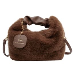 image-Women's Fashionable Pleated Plush One-shoulder Crossbody Bag