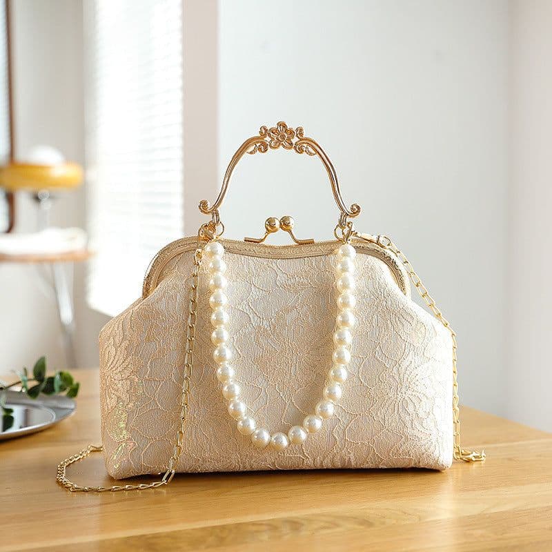 image-Women's Large-capacity Lace Clip Handbag