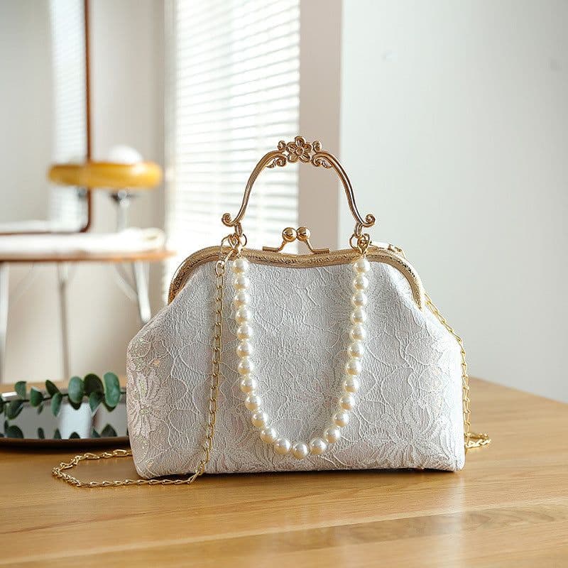 image-Women's Large-capacity Lace Clip Handbag