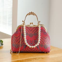 image-Women's Large-capacity Lace Clip Handbag