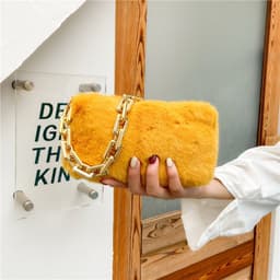 image-Women's Fashion Chain Shoulder Plush Underarm Bag