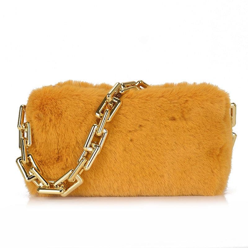 image-Women's Fashion Chain Shoulder Plush Underarm Bag