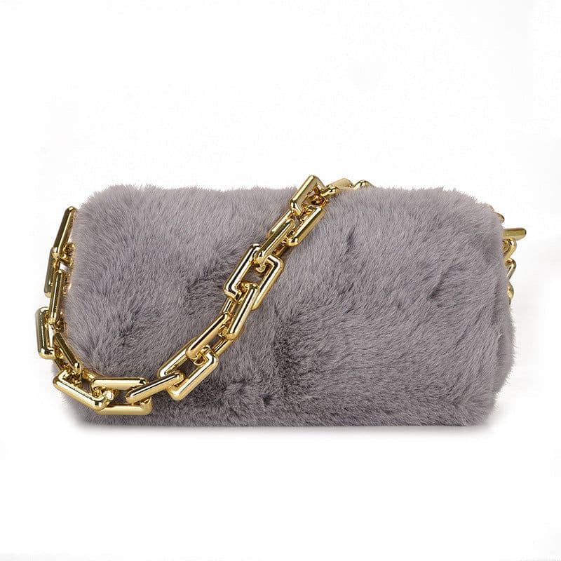 image-Women's Fashion Chain Shoulder Plush Underarm Bag
