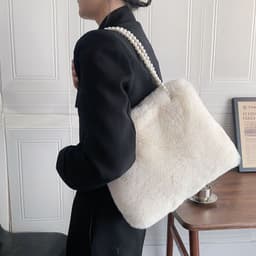 image-Women's Fashion Plush Pearl Shoulder Bag