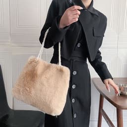 image-Women's Fashion Plush Pearl Shoulder Bag