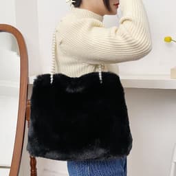 image-Women's Fashion Plush Pearl Shoulder Bag