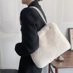image-Women's Fashion Plush Pearl Shoulder Bag