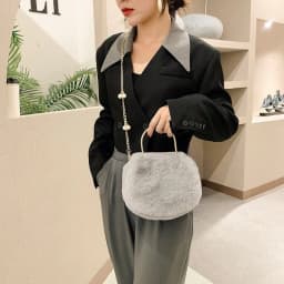 image-Women's Fashionable Elegant Pearl Chain Handbag