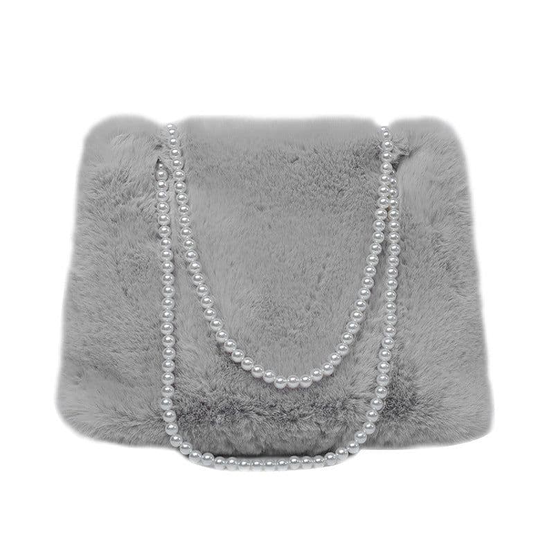 image-Women's Fashion Large Capacity Pearl Plush One-shoulder Crossbody Bag