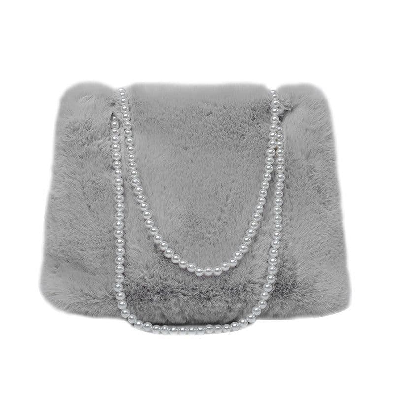 image-Women's Fashion Large Capacity Pearl Plush One-shoulder Crossbody Bag