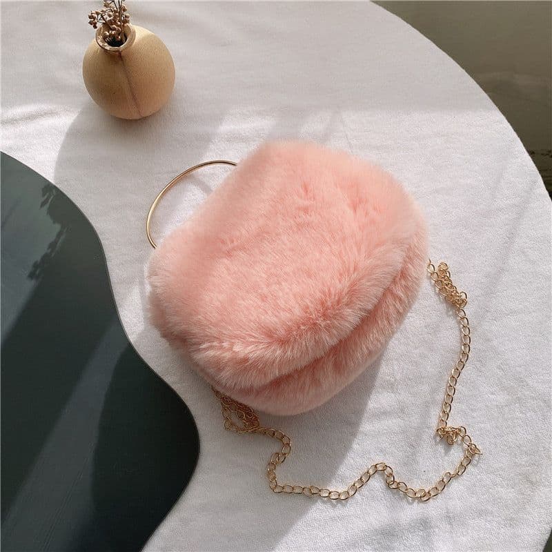 image-Women's Fashion Chain Plush Crossbody Bag