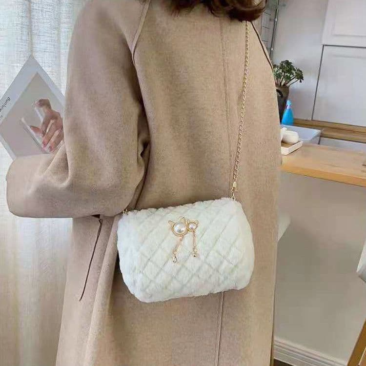 image-Women's Fashion Diamond Embroidery Thread Shoulder Messenger Bag