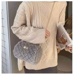 image-Women's Fashion Diamond Embroidery Thread Shoulder Messenger Bag
