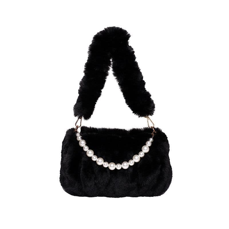 image-Women's Fashion Pearl Pleated Shoulder Bag